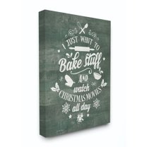 Stupell Industries I Want To Bake Stuff Christmas Holiday Green Word DesignCanvas Wall Art By Artist Jo Moulton