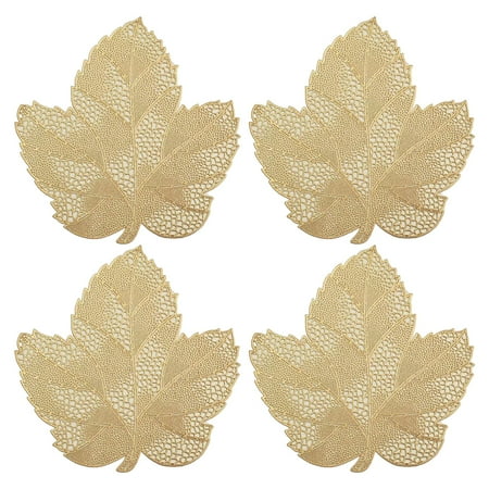 

Placemats Set of 4 Hollowed-Out Leaf Place Mats for Holiday Party Wedding Dinner Table Decoration