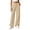 Khaki, variant on cocolona Womens Casual Loose Lounge Pants Elastic Waist Straight Wide Leg Travel Pants with Pockets