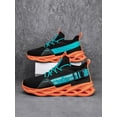 thumbnail image 2 of Men Letter Graphic Breathable Lace-Up Front Running Shoes, Sporty Outdoor Sneakers School Shoes, 2 of 4