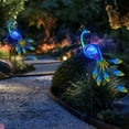 thumbnail image 3 of Great Sun 32" Peacock Solar Garden Lights，Solar Peacocks Garden Decor, Outdoor Stake Lights Waterproof,Landscape with Crackle Glass Ball for Yard Patio Pathway, 3 of 7