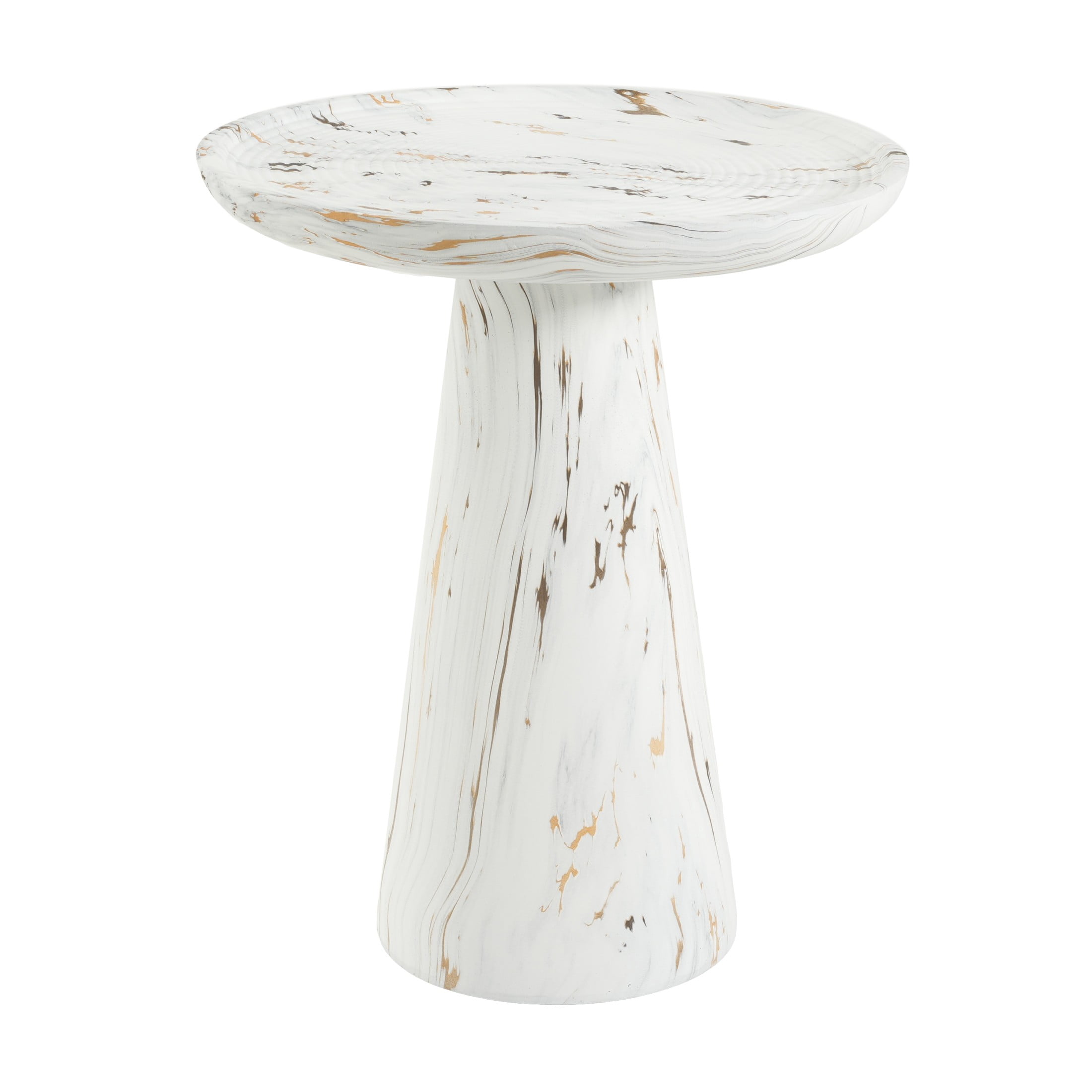 Christopher Knight Home Modern Lightweight MGO Accent Side Table with Pedestal Base, Alabaster