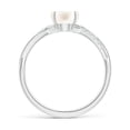 thumbnail image 2 of ANGARA Freshwater Cultured Pearl Twist Shank Ring with Diamonds in 14K White Gold for Women | June Birthstone, Birthday, Anniversary, Jewelry Gift for Women | Pearl Ring, 2 of 8