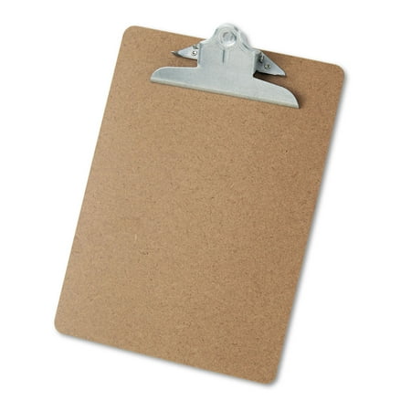 Hardboard Clipboard, 1" Capacity, Holds 8 1/2 x 11, Brown