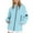 04#Light Blue, variant on Womens Waterproof Rain Jacket Lightweight Zip Up Hooded Trench Coat Loose Fit Packable Windbreaker Army Green L
