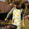 thumbnail image 4 of Yellow Lemon Fruit Flowers White Pattern Apron-Garden Aprons for Women with Pockets-Cotton Linen Waterproof Kitchen Cooking Gardening Aprons Adjustable for Kitchen,Cooking,BBQ and Salon 33x27 Inch, 4 of 7