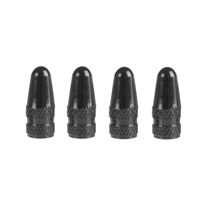 4 Piezas tapas de válvula de Neumático de bicicleta kusrkot aleación de aluminio negro