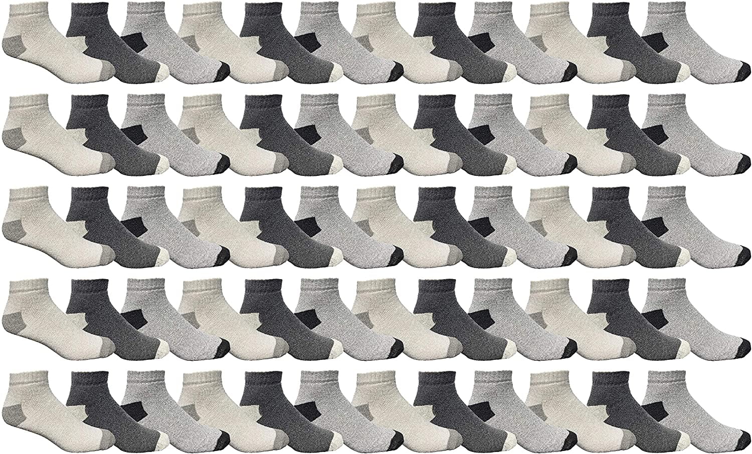 WSD Mens Ankle Socks, Wholesale Bulk Pack Athletic Sports Sock (120