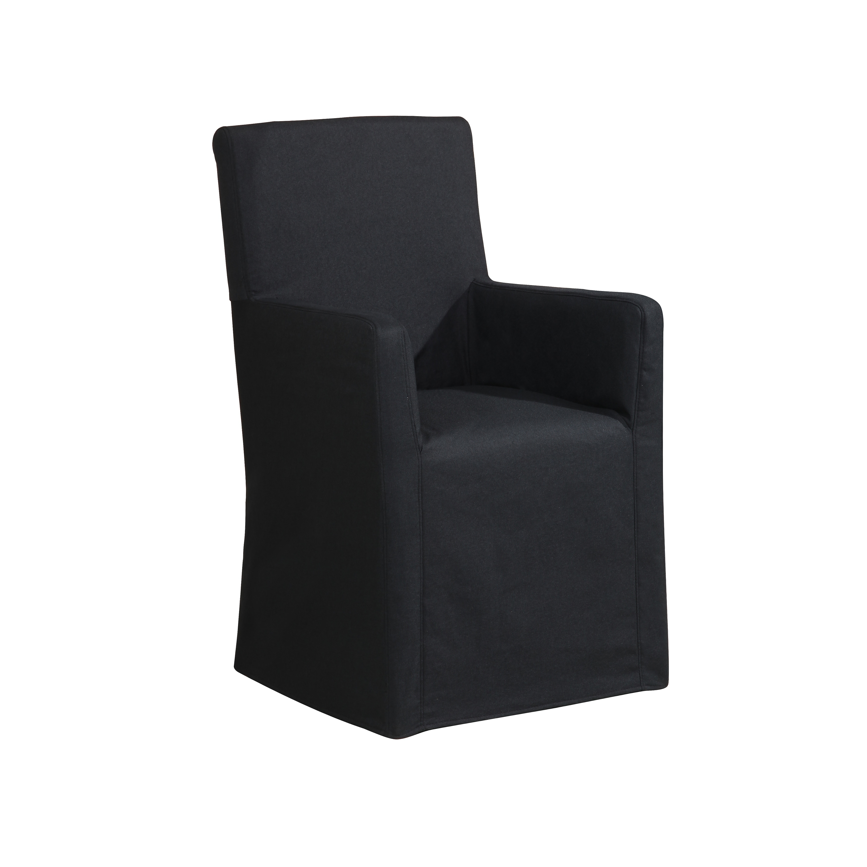 Petite French Slipcover Captain Dining Room Chair