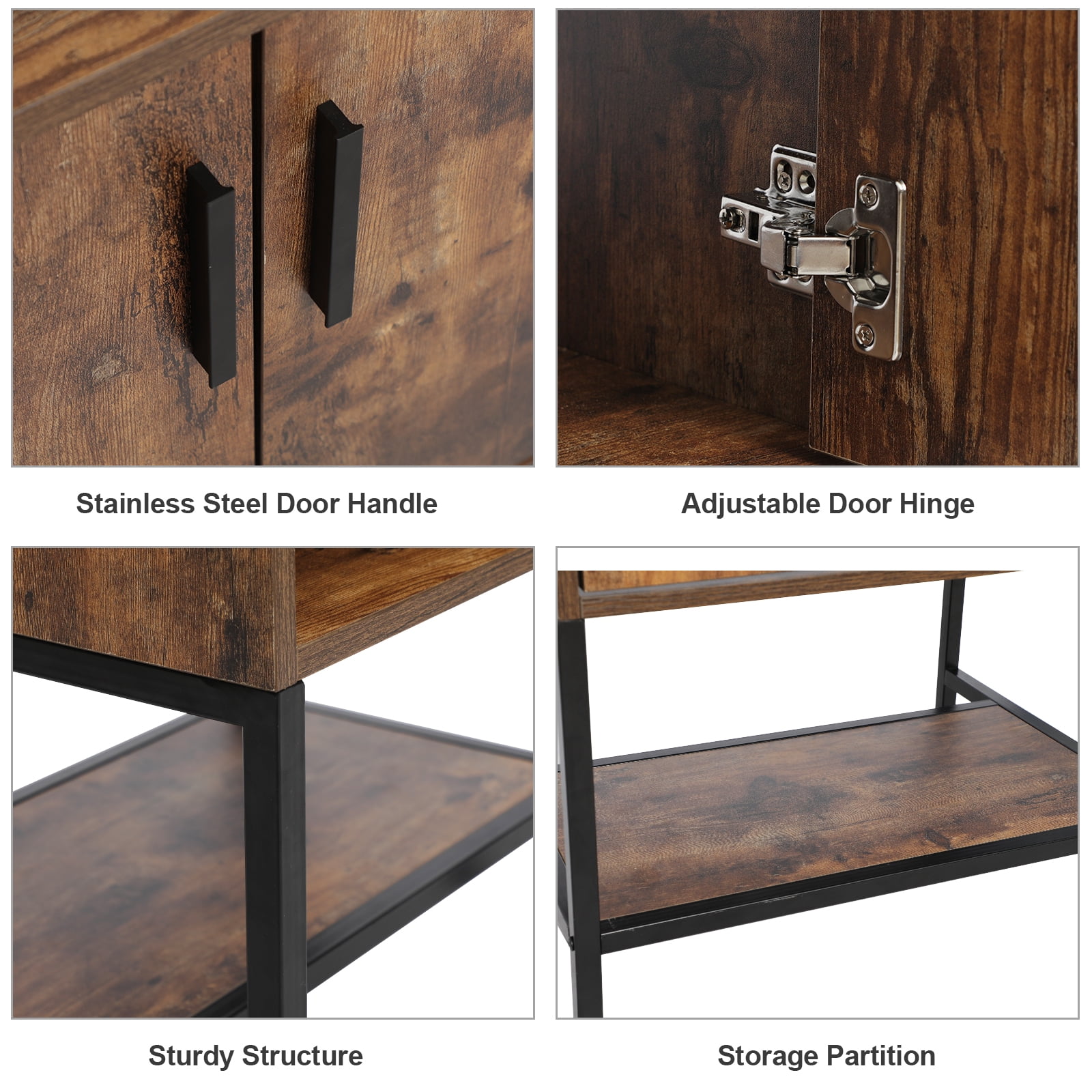 Eclife 24" Farmhouse Bathroom Vanity with Rustic Brown Wood Top,Blue Glass Sink, Water Save Faucet,Solid Brass Pop Up Drain