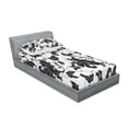 thumbnail image 3 of Floral Bedding Set with Sheet & Covers, Flower Leaves Ivy Plant Swirl Like Image with Abstract Shadow Print, Printed Bedroom Decor 2 Shams, 4 Sizes, Pale Grey White, by Ambesonne, 3 of 3