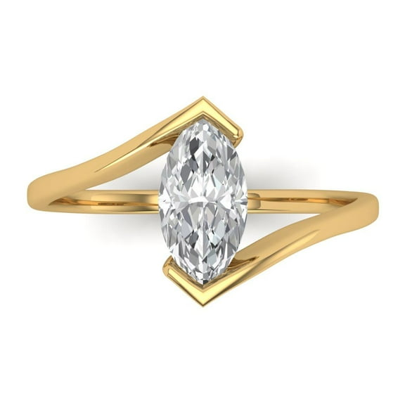 Solitaire Engagement Ring for Women - 2ct White Sapphire in 14K Yellow Gold Promise Ring