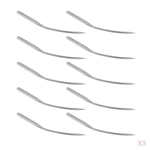 Paquete de 30 Agujas Industriales para de Coser de Puntada Invisible Lwx6t Silver Metal