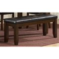 thumbnail image 1 of Benzara Wood & Bi-Cast Vinyl 48" Bench With Tufted Seat, Dark Brown, 1 of 1