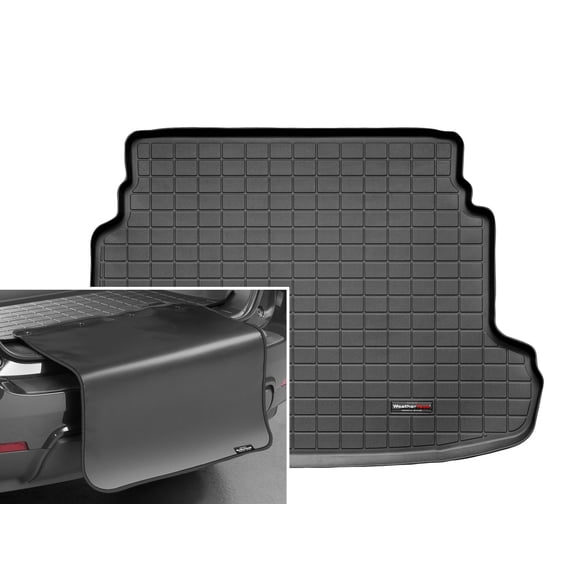 WeatherTech Cargo Trunk Liner with Bumper Protector compatible with 2010-2013 Kia Forte - Trunk With Bumper Protector, Black