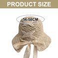 thumbnail image 2 of 54-58 cm circunferencia del sombrero sombrero de paja con lazo transpirable verano plegable sombrero de ala grande para el sol sombrero para el sol en la playa, 2 of 6