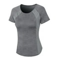 thumbnail image 6 of Hanerdun Womens Athletic Workout Shirts Quick Dry Yoga Tops Short Sleeve Tees Gray M, 6 of 6