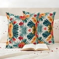 thumbnail image 3 of Palm Tree Pineapple Outdoor Waterproof Pillow Covers, Red Orange Floral Summer Decorative Square Throw Pillowcase Sofa Cushion Sham for Patio/Couch/Chair, 18"x18" 2 Pack, 3 of 8