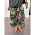 thumbnail image 3 of Women's Camo Wide-Leg Jeans High Waisted Baggy Denim Pants Y2K Streetwear Cargo Trousers With Pockets, 3 of 6