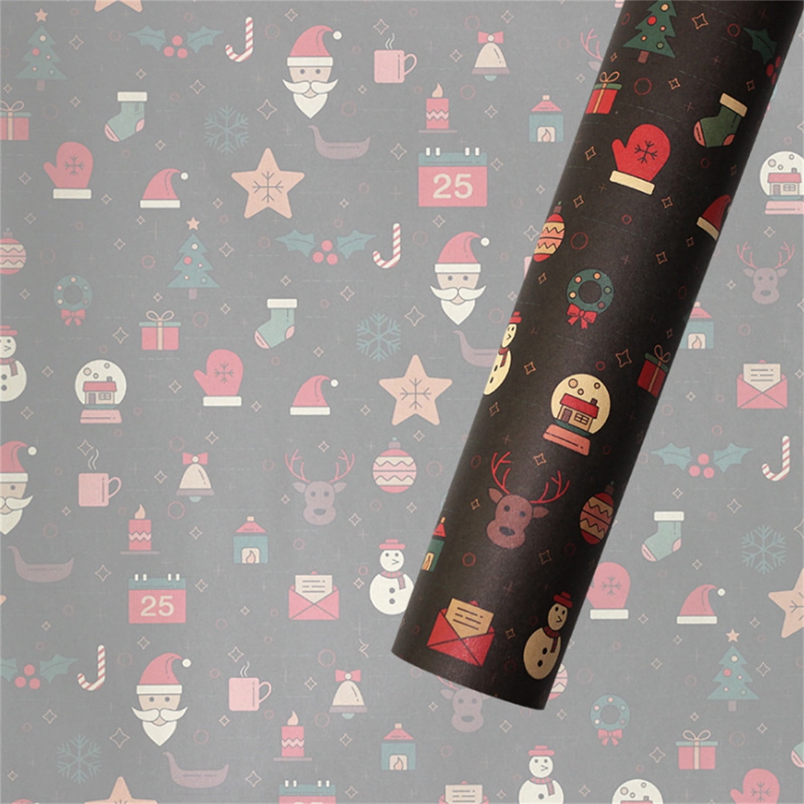 Fridja 13.8x19.7 inch Christmas Packing Paper Christmas Printing Kraft