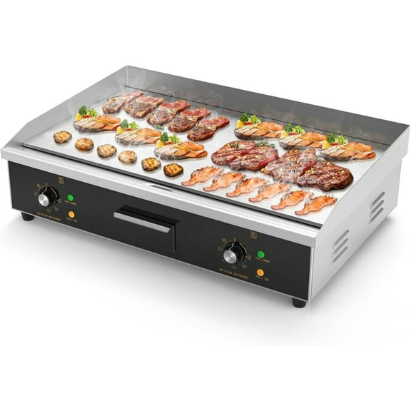 Ktaxon 30" Commercial Electric Griddle, 3000W Stainless Steel Flat Top Grill w/Adjustable Temp Control
