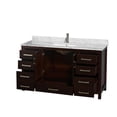thumbnail image 2 of Wyndham Collection Sheffield 60" Metal Single Bathroom Vanity in White/Espresso, 2 of 4