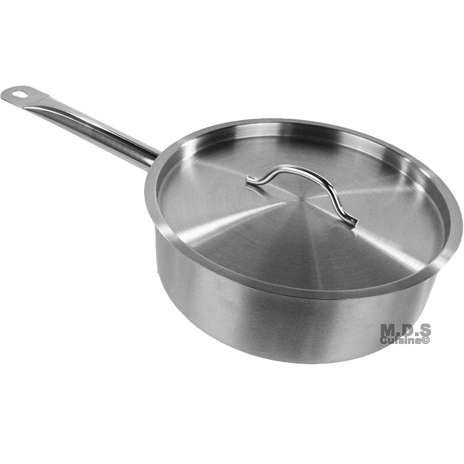 Saute Pan 4qt Commercial Stainless Steel TriPly Capsule Bottom Commercial New