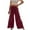 Wine, variant on Hfyihgf Women Summer High Waisted Cotton Linen Pants Lace-Up Smocked Beach Pant Long Bell Bottom Casual Ruffle Tiered Trousers(Khaki,L)