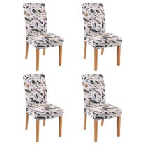 Chair Covers for Dining Room Set of 4, Stretch Washable Polyester Kitchen Slipcovers Featuring Bohemian, Artistic, Nordic Style, Rustic, Ethnic Patterns with Removable Protector