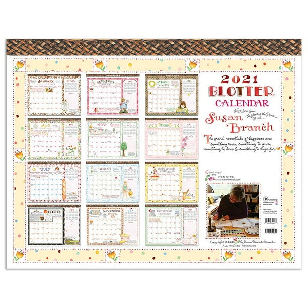 2021 Susan Branch 17"x22" Desk Pad Monthly Blotter Calendar Walmart