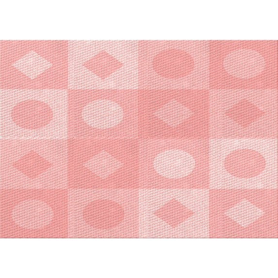 Ahgly Company Indoor Rectangle Patterned Pastel Red Pink Area Rugs, 5' x 8'