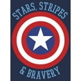 thumbnail image 2 of Men's Marvel Avengers Captain America Stars Stripes & Bravery Graphic Tee Navy Blue Heather Medium, 2 of 4