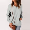 thumbnail image 4 of Kagetolytai Womens Tops Womens Casual V Neck Sweatshirt Loose Soft Long Sleeve Pullover Tops Solid Shirts With Side Pockets Plus Size Tops for Women Light Gray XL, 4 of 7