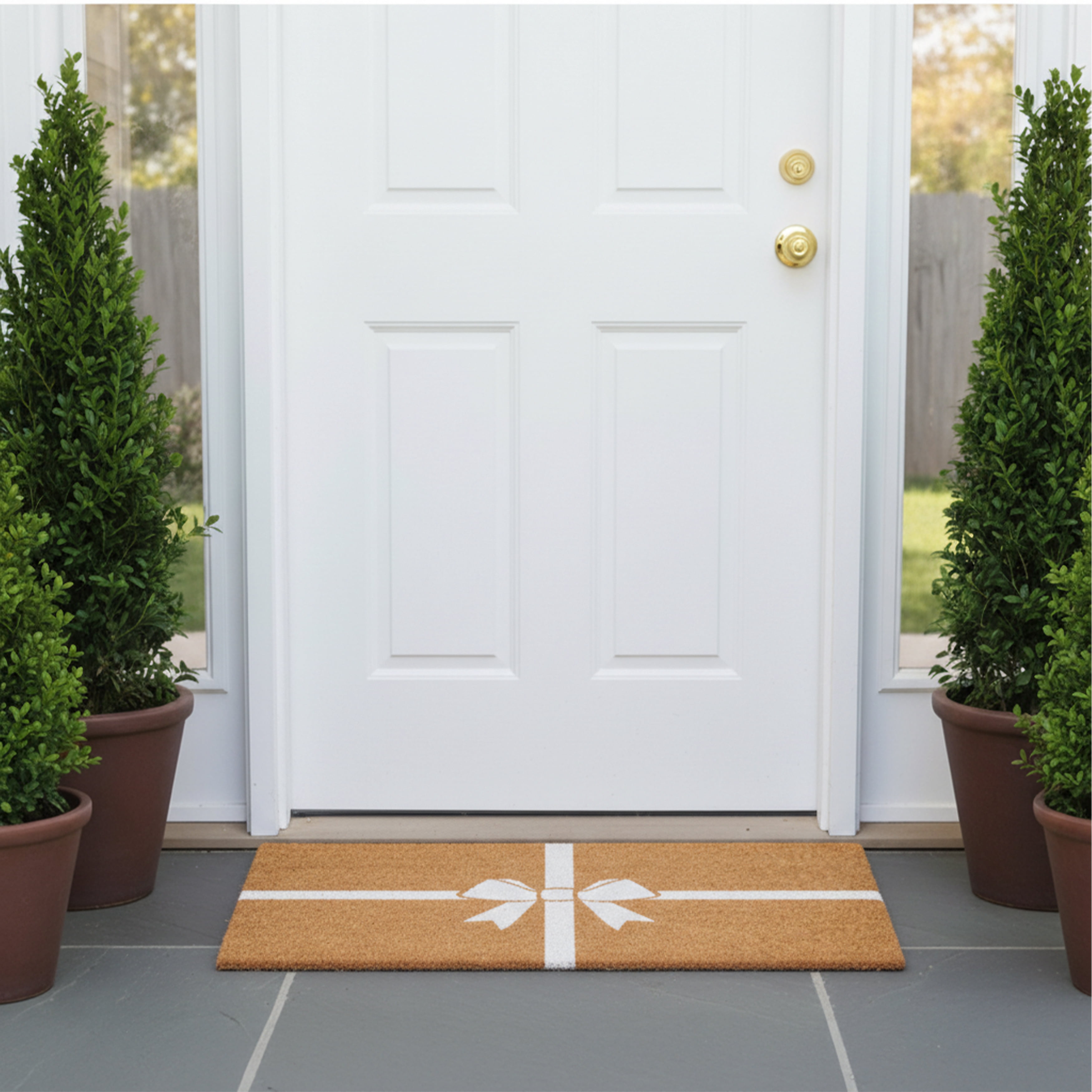 Calloway Mills 117561729 White Holiday Gift Doormat, 17" x 29"