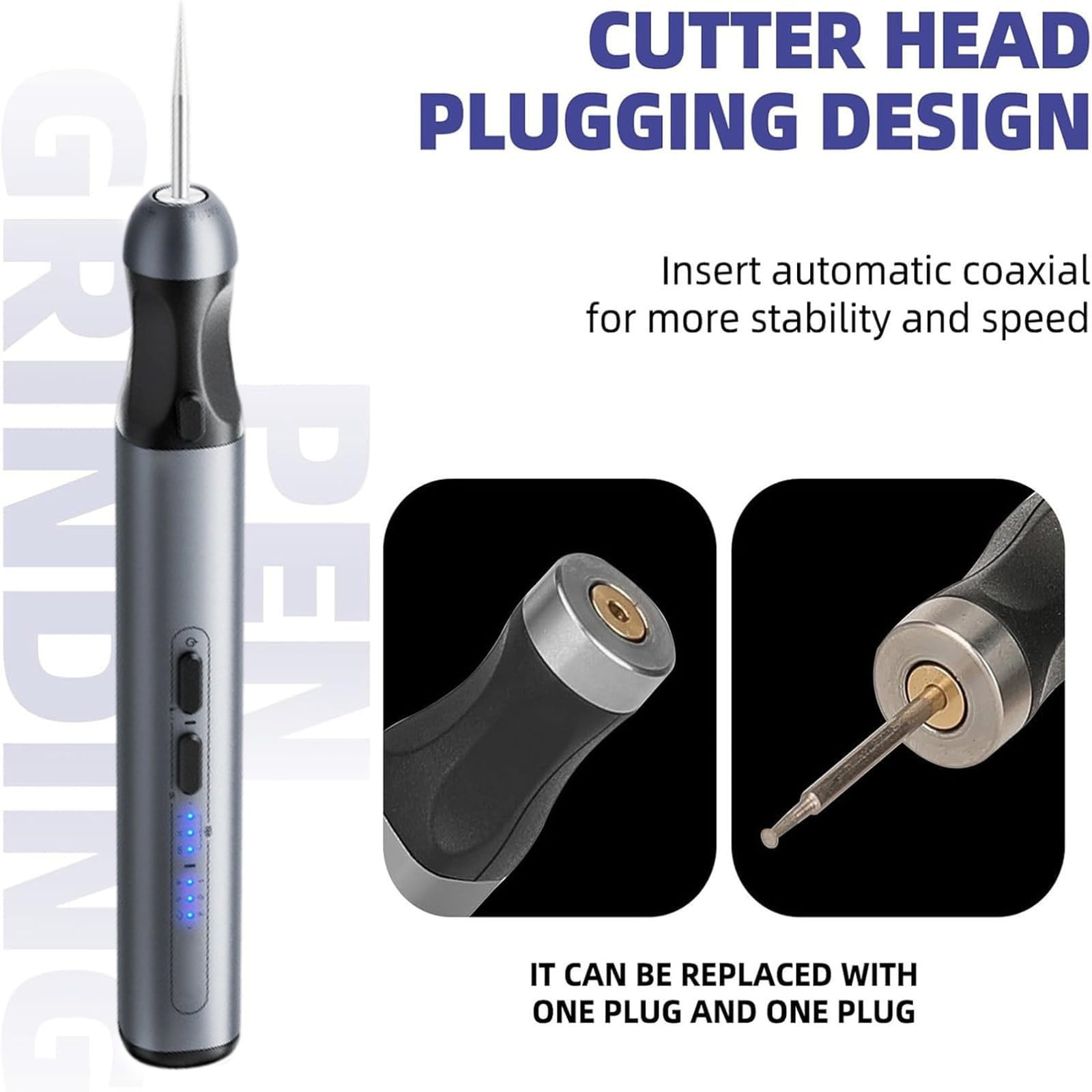 Engraving Pen,Electric Engraving Pen With 7 Interchangeable Heads,Rechargeable Cordless Etching Engraving Tool,Polishing Grinding Tool,Rechargeable Polishing Pen,(Gray,4.96x0.59 in)