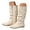 1-Beige, variant on Women's Knee High Boots Winter Pull on Fall Tall Slouch Boot Chunky Low Flat Heel Ladies Dress Long Booties