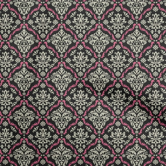 oneOone Polyester Spandex Black Fabric Block Sewing Craft Projects Fabric Prints By Yard 56 Inch Wide