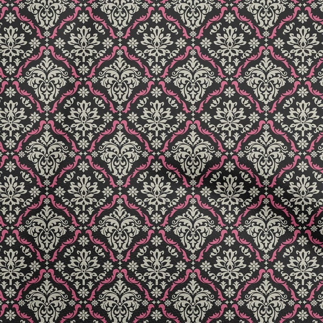oneOone Rayon Black Fabric Block Sewing Craft Projects Fabric Prints By Yard 56 Inch Wide