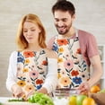 thumbnail image 3 of Pioneer Flower Floral Print Pattern Apron-Garden Aprons for Women with Pockets-Cotton Linen Waterproof Kitchen Cooking Gardening Aprons Adjustable for Kitchen,Cooking,BBQ and Salon 33x27 Inch, 3 of 7