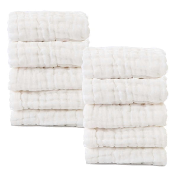 2026 Baby White Laundry Pes Natural Organic Cotton Baby Pes 10pcs 10 X 10 Inches