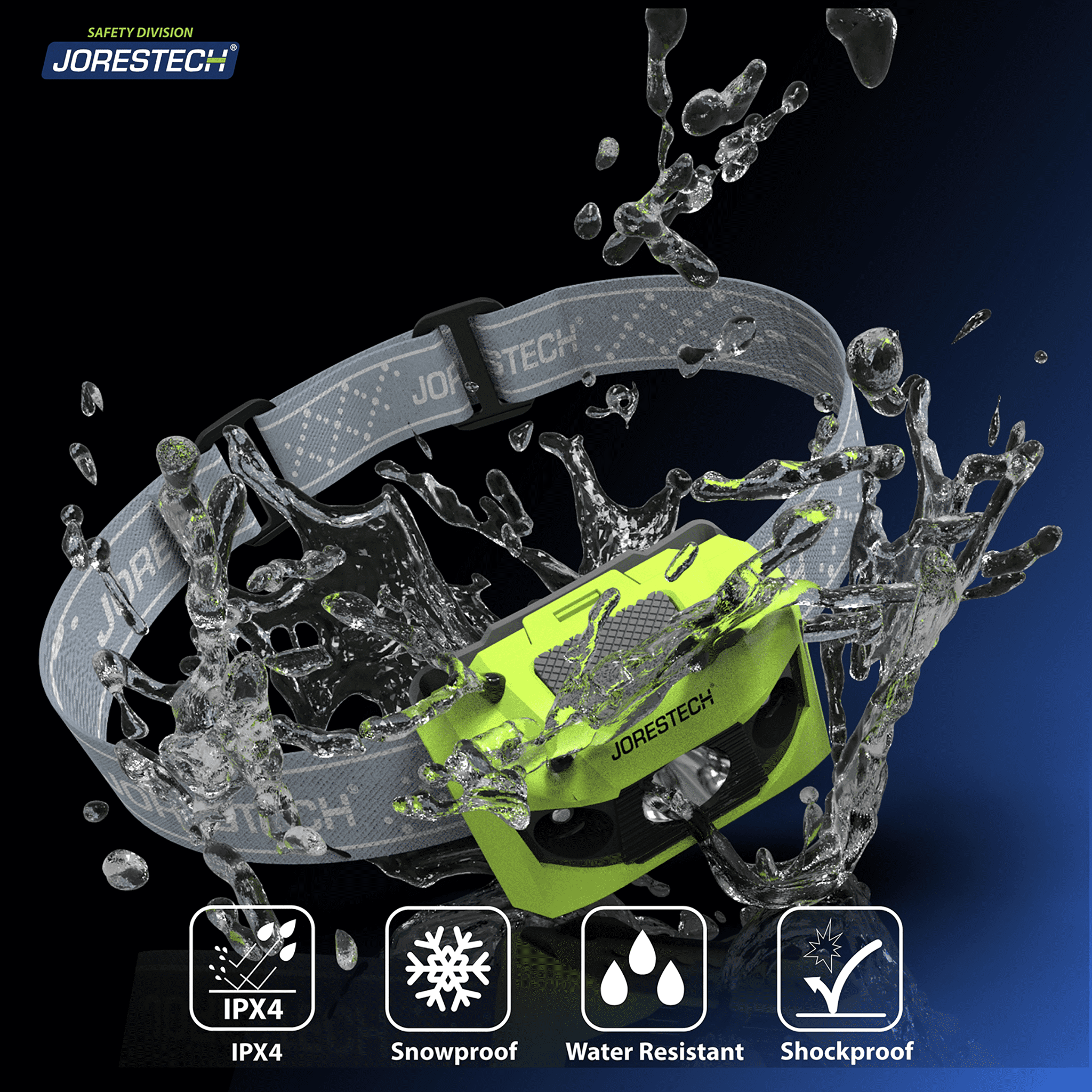 JORESTECH LED Water Resistant Headlamp Flashlight (Lime, 6 Units)