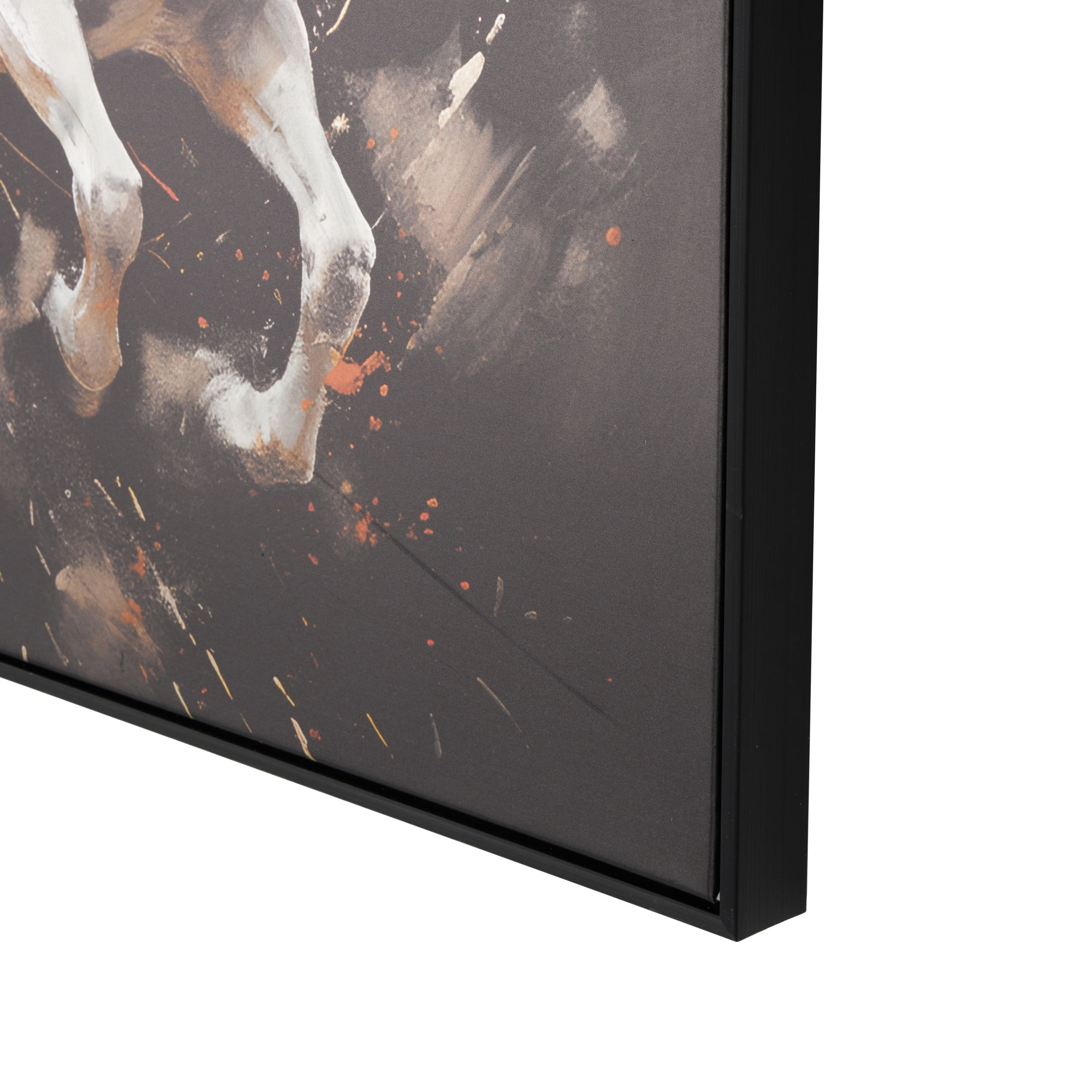 40" x 30" Running Horse Framed Wall Art with White and Orange Accents, by DecMode