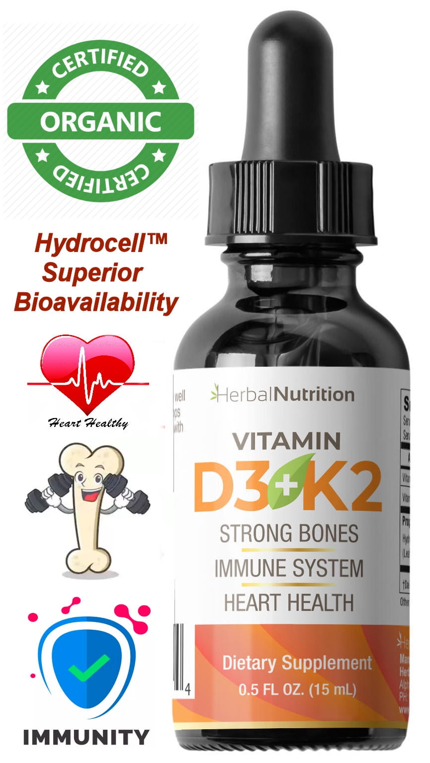 Vitamin D3 K2 Complex 5000iu D3, K2 MK7 63mcg 270 Servings Plus