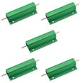 thumbnail image 1 of 5X Aluminum Shell 100W Watt 100 Ohm Wirewound Power Resistor, 1 of 4