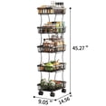 thumbnail image 5 of O'Force 5 Tier Rotating Wheels Fruit Vegetable Basket for Kitchen, Fruit Vegetable Storage Cart, Vegetable Basket Bins, Wire Storage Basket Organizer Utility Cart, Black, 5 of 5