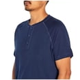 thumbnail image 4 of GAP Men's Soft Cotton Raglan Short Sleeve Henley Shirt (Medieval Blue, XL), 4 of 8