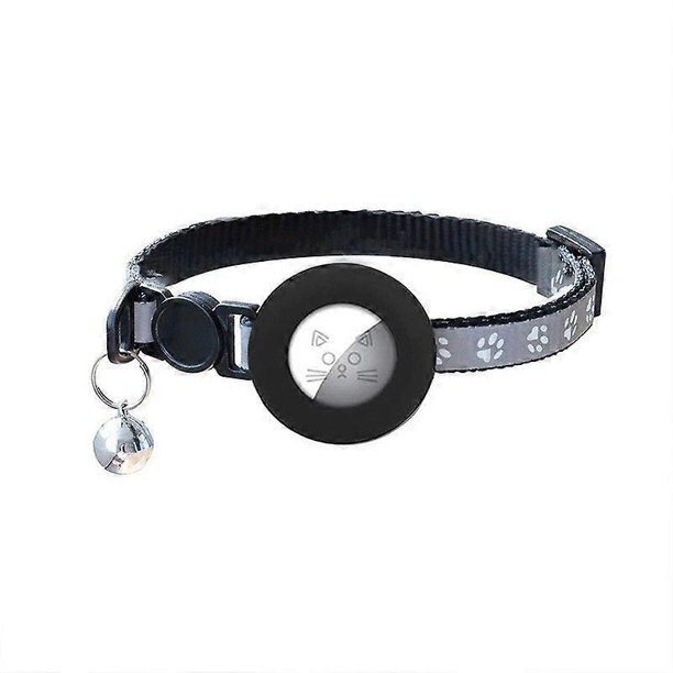 Airtag Cat Collar, Reflective Cat Collar With Silicone Airtag Holder And Bell, Breakaway Kitten Collar With Safety Buckle For Girl Boy Cats