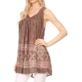thumbnail image 4 of Sakkas Silvia Sleeveless V-neck Printed Tank Top Blouse - Gray - One Size Regular, 4 of 5