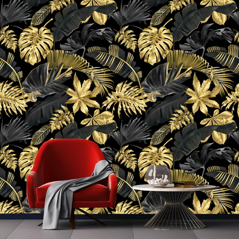 RoomMates Gold Leaf Peel and Stick Wallpaper Silver