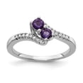 thumbnail image 3 of Auriga Fine Jewelry 925 Sterling Silver Amethyst and Diamond Ring for Women Size 9, 3 of 6